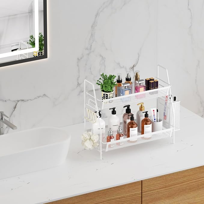 VITVITI 2-Tier Bathroom Organizer Countertop, Metal Wire Mesh Bathroom Counter - Image 3