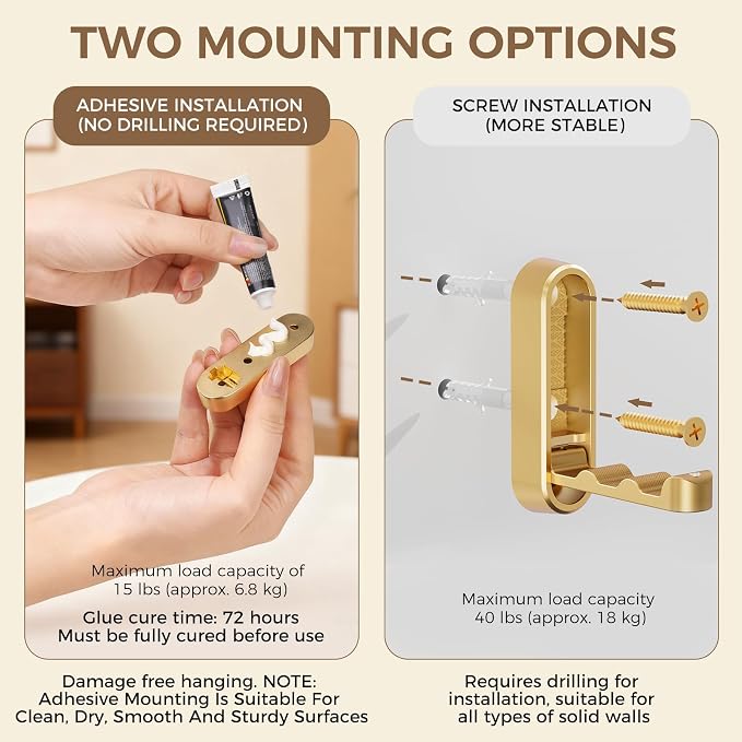 4-Pack Heavy Duty Zinc Alloy Folding Wall Hooks - Image 3