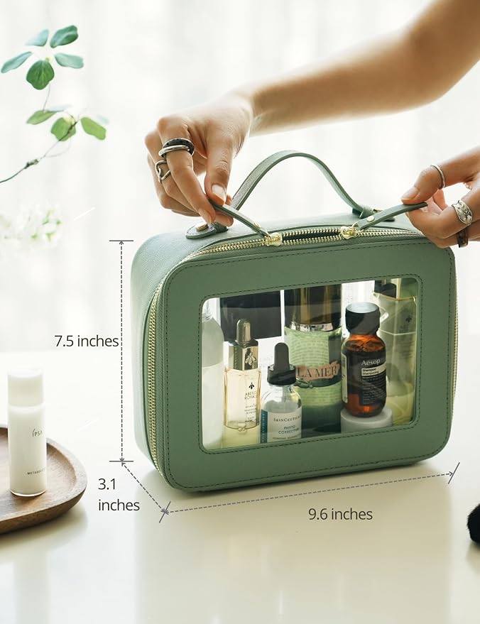 Popvibe Clear Makeup Bag Travel Cosmetic Case Transparent Toiletry Bag - Image 5