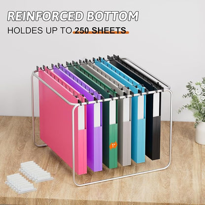 Plastic Hanging File Folders 1 Inch Expansion Letter Size, 12 Pack Reinforced - Image 4