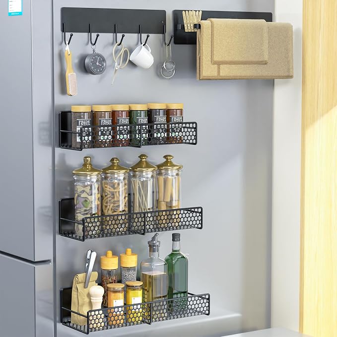 5-Pack Magnetic Shelves for Laundry Room Organization, Strong Hold Refrigerator - Image 7