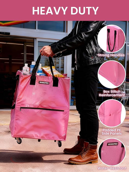 WORKPRO Large Rolling Grocery Bag, 36-Gallon Tote - Image 4
