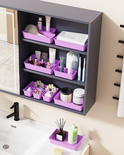 BiuLeon 25 PCS Plastic Drawer Organizers Set, 4-Sizes Vanity and Makeup - Image 6