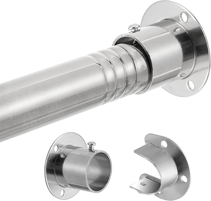 1.3 Inch Diameter Closet Rods for Hanging Clothes 17-39 Inch Adjustable by DwelSpire