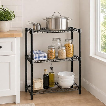 Honey-Can-Do 3-Tier Heavy Duty Adjustable Shelving Unit, 250-lb Per Shelf Metal - Image 2