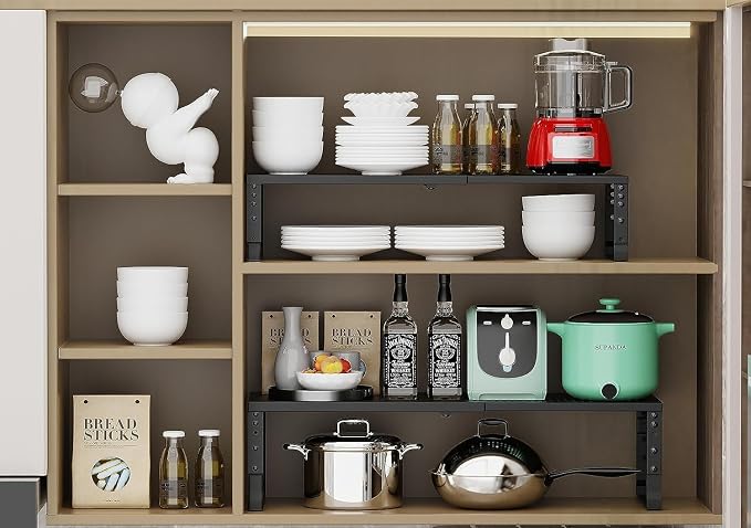 Expandable Cabinet Shelf Organizer Storage Spice Rack Shelves - Image 4