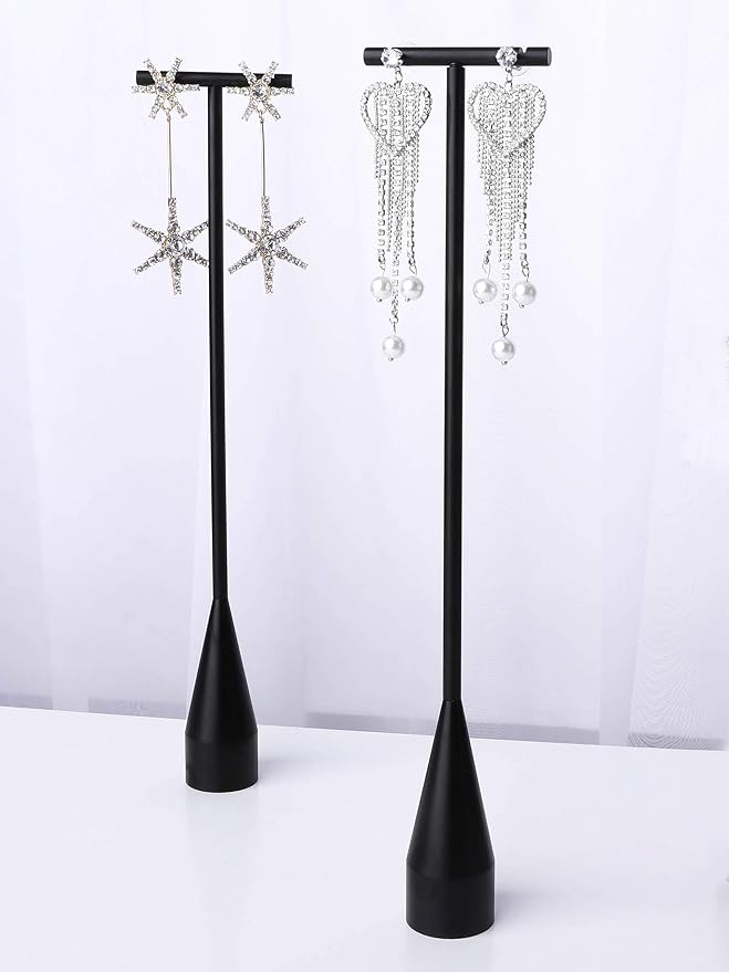 GemeShou 2pcs Black earring display T bar stand, Big jewelry earring holders - Image 3