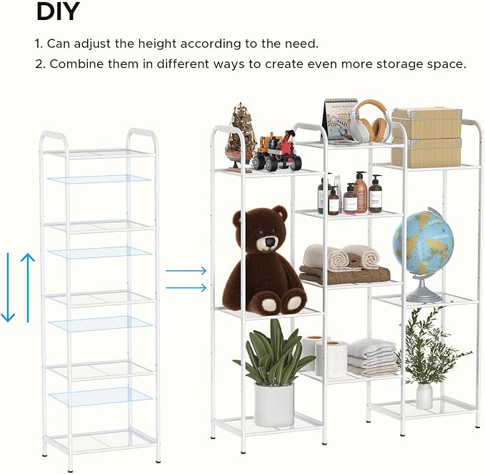 MAX Houser Storage Rack with Shelf, Industrial Style Extendable Plant Stand - Image 7