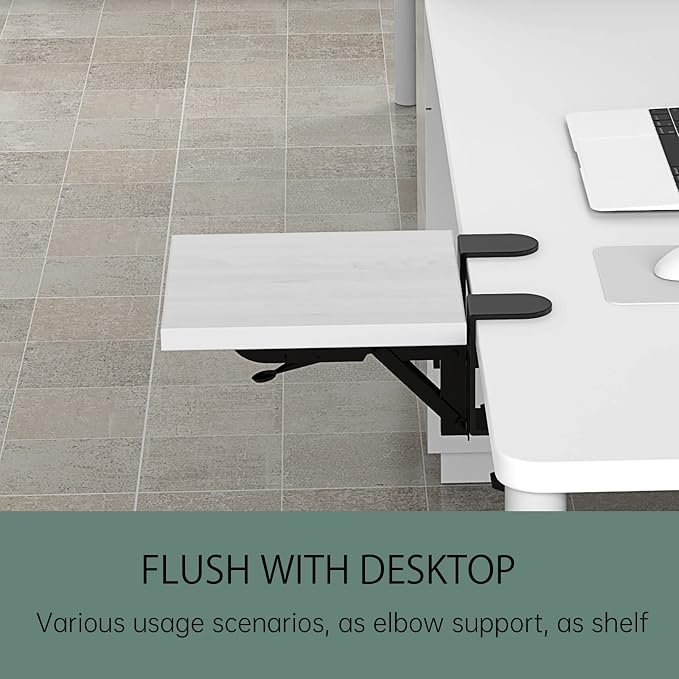 Sisyphy Ergonomics Desk Extender Tray, 9.5x9.1" Punch-Free Clamp on, Foldable - Image 4