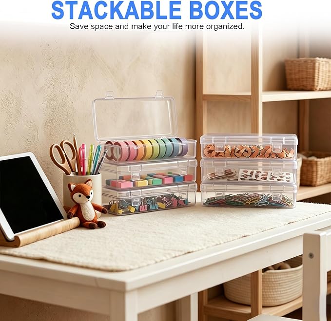 Jetec 6 Pieces Mini Plastic Clear Beads Storage Containers Box - Image 5