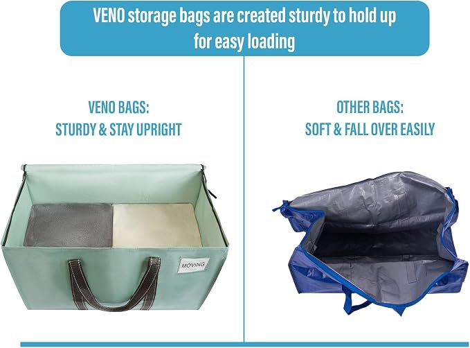 VENO 6 Pack Moving Bags and Large Christmas Storage Bins - Image 4