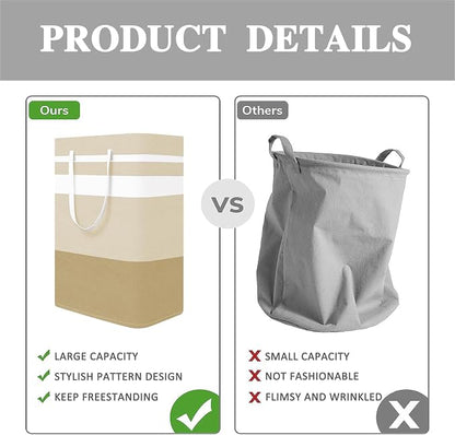 2-Pack Foldable Laundry Basket, Large Laundry Baskets - Image 3