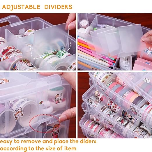 Washi Tape Box Organizer Storage, Divider Closet Container, - Image 2