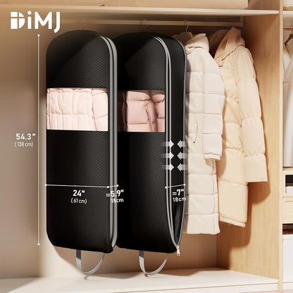 DIMJ 4 Pack 54" Garment Bags for Hanging Clothes - Image 2