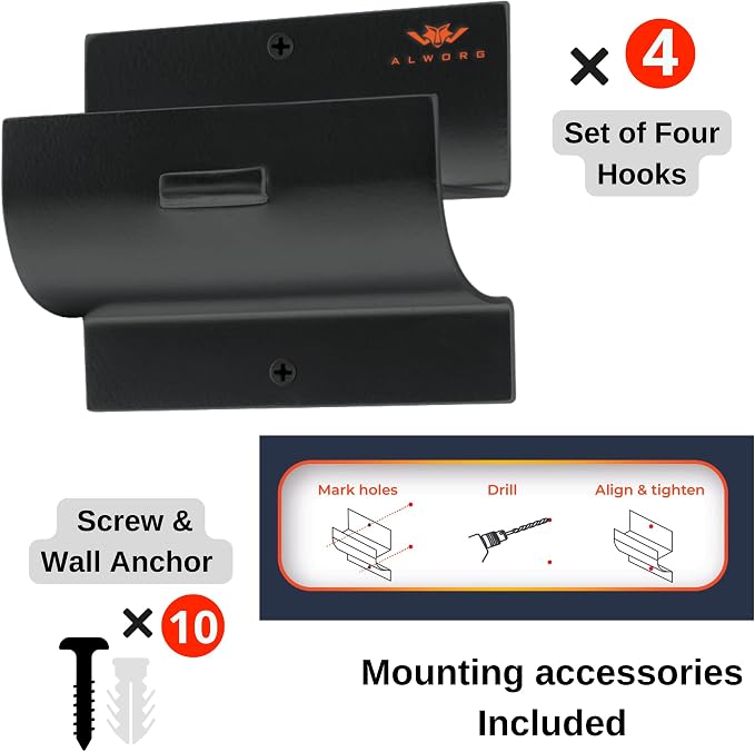 Ladder Hanger set of 4 For Garage Wall - Image 3