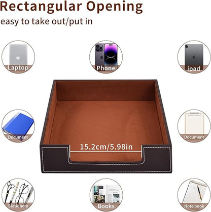 Leather Letter Tray, Office Supplies Desk Organizer - Image 5