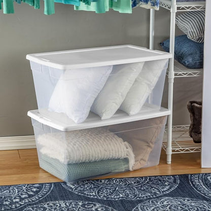 Sterilite 12-Pack 90 Quart Storage Box, Stackable Clear Plastic Bins - Image 6