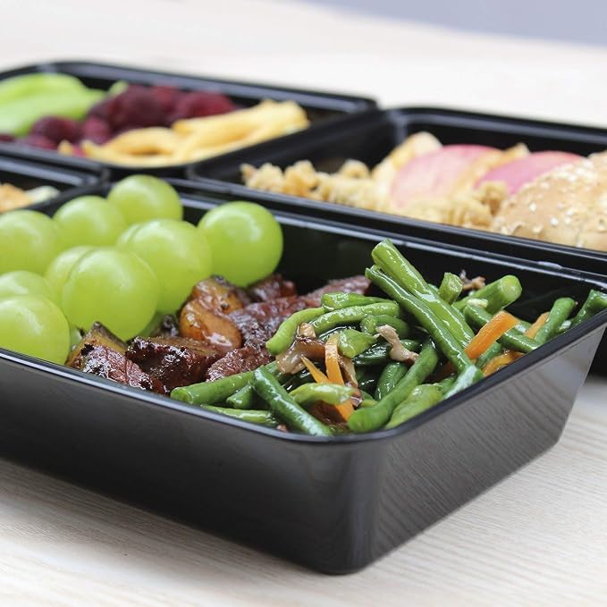 Enther Meal Prep Containers Single Lids Food Storage Bento BPA Free | Stackable - Image 2