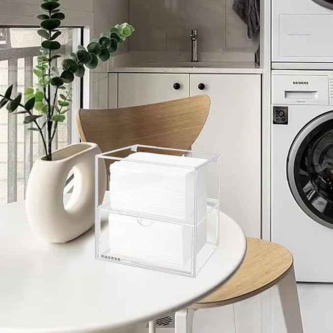 Dryer Sheet Holder Box Acrylic Laundry Sheets Container Storage Dispenser - Image 2