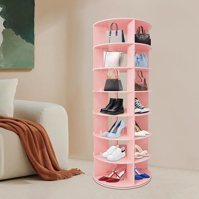 Rotating Shoe Rack Tower, 7 Tier Vertical Shoe Storage Rack, 360 Revolving - Image 2