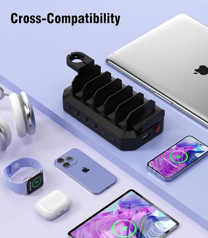 95W Fast Charging Station for Multiple Devices【Patent & Safety Certs】 6-Port - Image 7