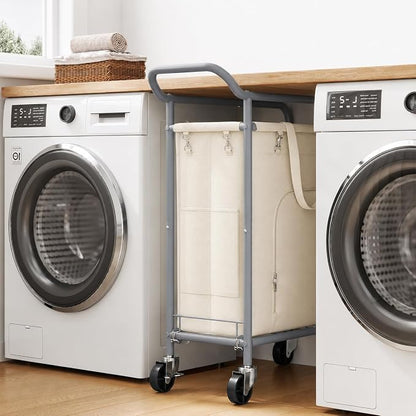 Laundry Basket with Wheels, Rolling Laundry Hamper with 38.4" Tall Handle - Image 8