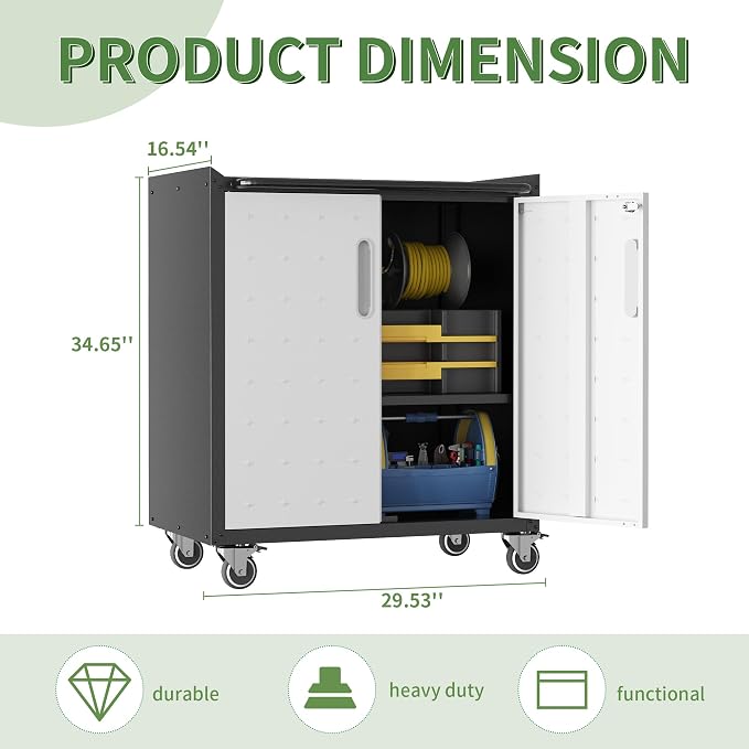 Metal Tool Cabinet, Garage Storage Cabinet System, Wall Cabinet & Locking - Image 3