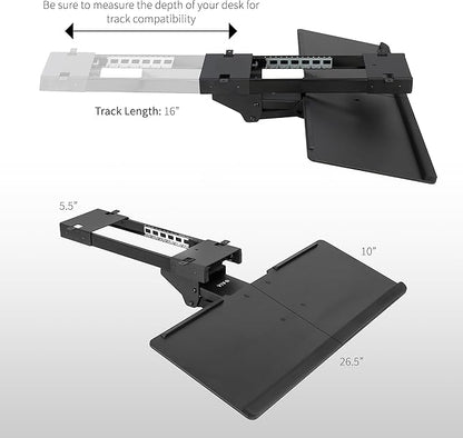 VIVO Adjustable Computer Keyboard and Mouse Platform Tray Deluxe Smooth Rolling - Image 3