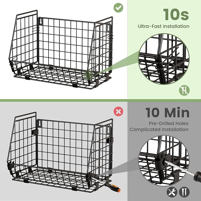 Wire Fruit Basket for Kitchen Storage: Hanging and Counter Wall Fruit Basket - Image 4