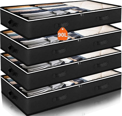 90L Under Bed Storage Containers, Closet Organizers and Storage Bins, Foldable by MoEnergy