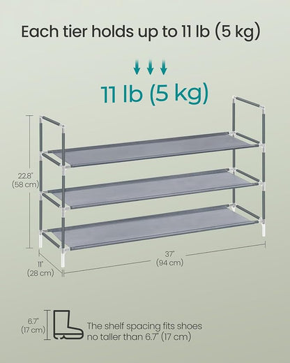 SONGMICS 3-Tier Shoe Rack, Shoe Storage - Image 2