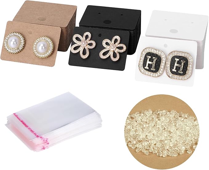600 Pcs Earring Display Cards Set by XXUOD