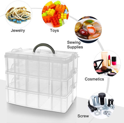 Guyuyii 3-Tier Stackable Bead Organizer - Image 7