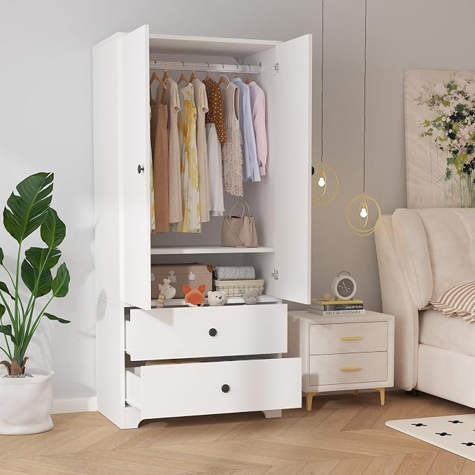 Garvee 71" Armoire Wardrobe Closet, Modern Wooden Bedroom Armoire by Garvee