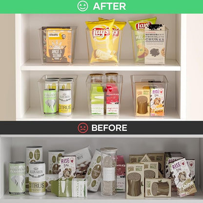 8 Pack Clear Plastic Storage Bins, Plastic Containers - Image 6