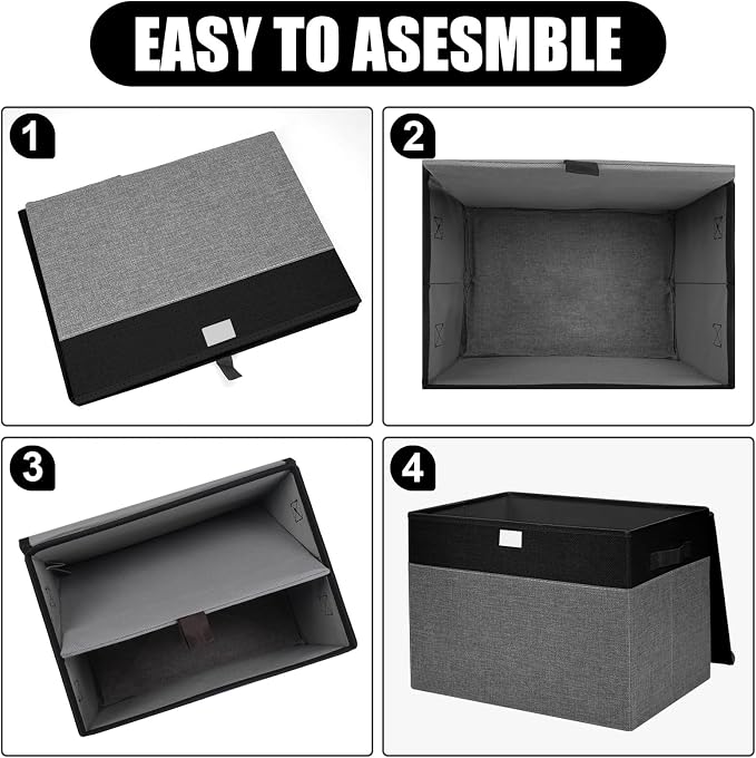 Large 17" 42 Quarts Collapsible Stackable Storage Bins - Image 3