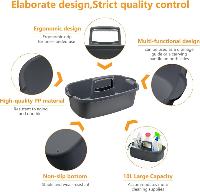 Goderewild Multi-Purpose Plastic Cleaning Caddy - Image 3