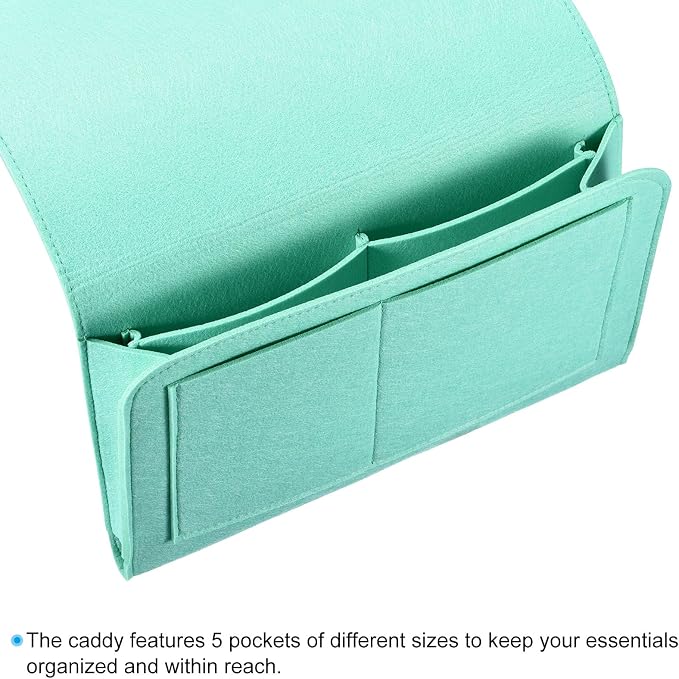 PATIKIL 13in Bedside Caddy, Bed Caddy Bedside Organizer Hanging Soft Felt 5 - Image 3