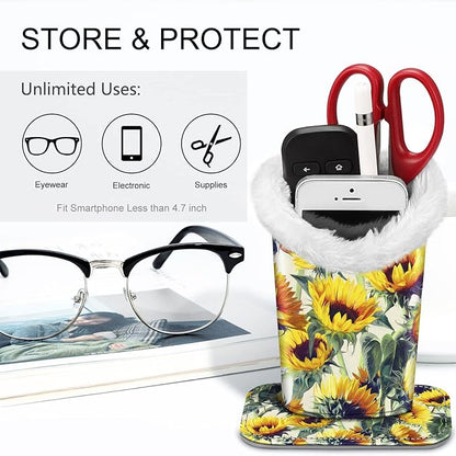 Fintie Plush Lined Eyeglasses Holder, Glasses Stand Case, Anti-scratch Glasses - Image 5