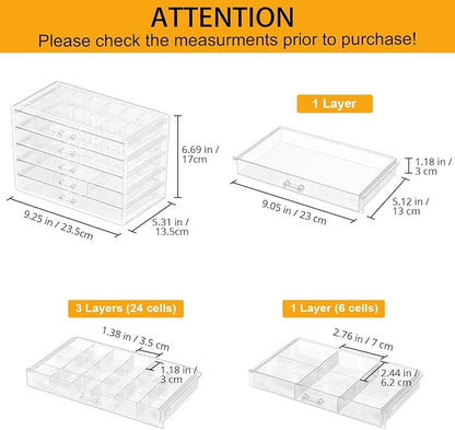 ProCase Acrylic Earrings Holder Organizer Box -Clear, 5 Layers | 79 Jewelry - Image 5