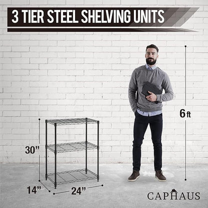 CAPHAUS 3/4/5-Tier Adjustable Height Wire Shelving Unit, Metal Steel Storage - Image 3
