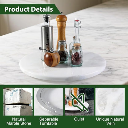 Marble Lazy Susan, 16 in Lazy Susan Turntable Organizer - Image 3
