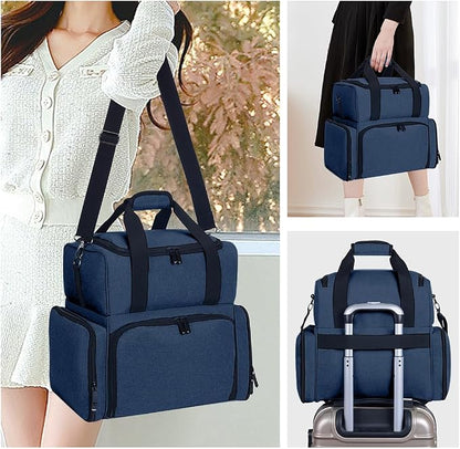 Large Makeup Cosmetic Bag with 3 Removable Case and 2 Removable Dividers Double - Image 7
