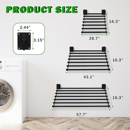Wall Mounted Drying Rack, 43 Inches Wall Laundry Drying Rack Collapsible Indoor - Image 6
