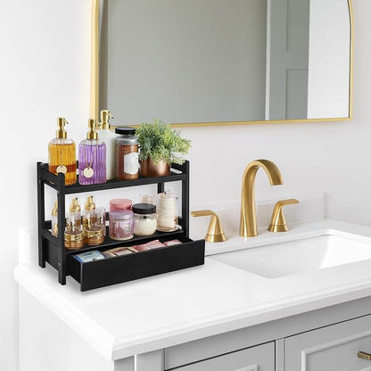 Sorbus Bamboo Bathroom Counter Organizer – 2-Tier Shelf - Image 5