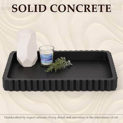Concrete Decorative Tray for Coffee Table Decor, Rectangular Modern Decorative - Image 2