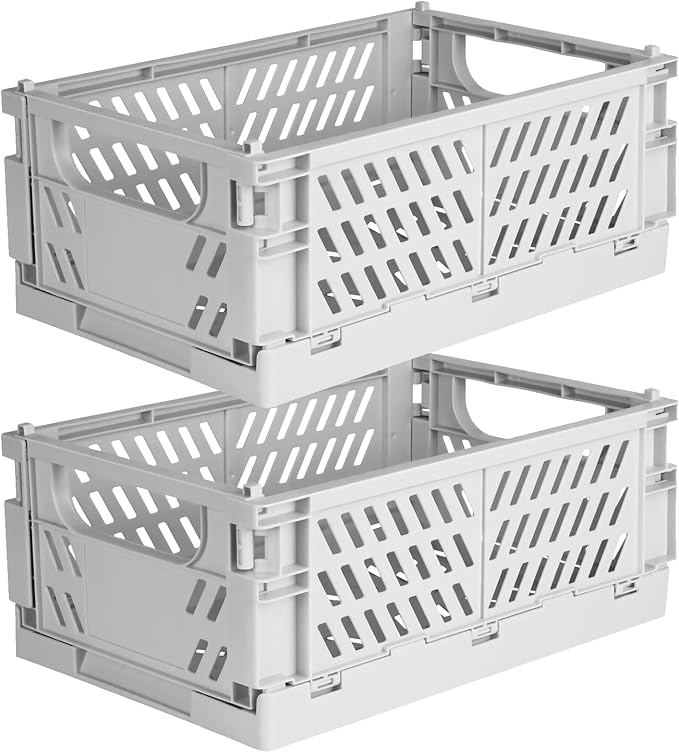 Tixill 2-Pack Mini Foldable Plastic Storage Box Mini Plastic Baskets by TixillMiniPlasticBasket