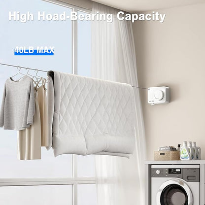 Retractable Clothesline Indoor, Non-Sagging Outdoor Clothes Line Retracting - Image 4