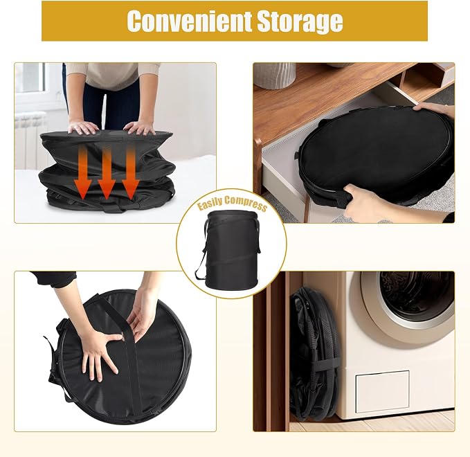 Bukere Laundry Hamper with Wheels, Extra Large 3 in 1 Pop Up Basket with - Image 6
