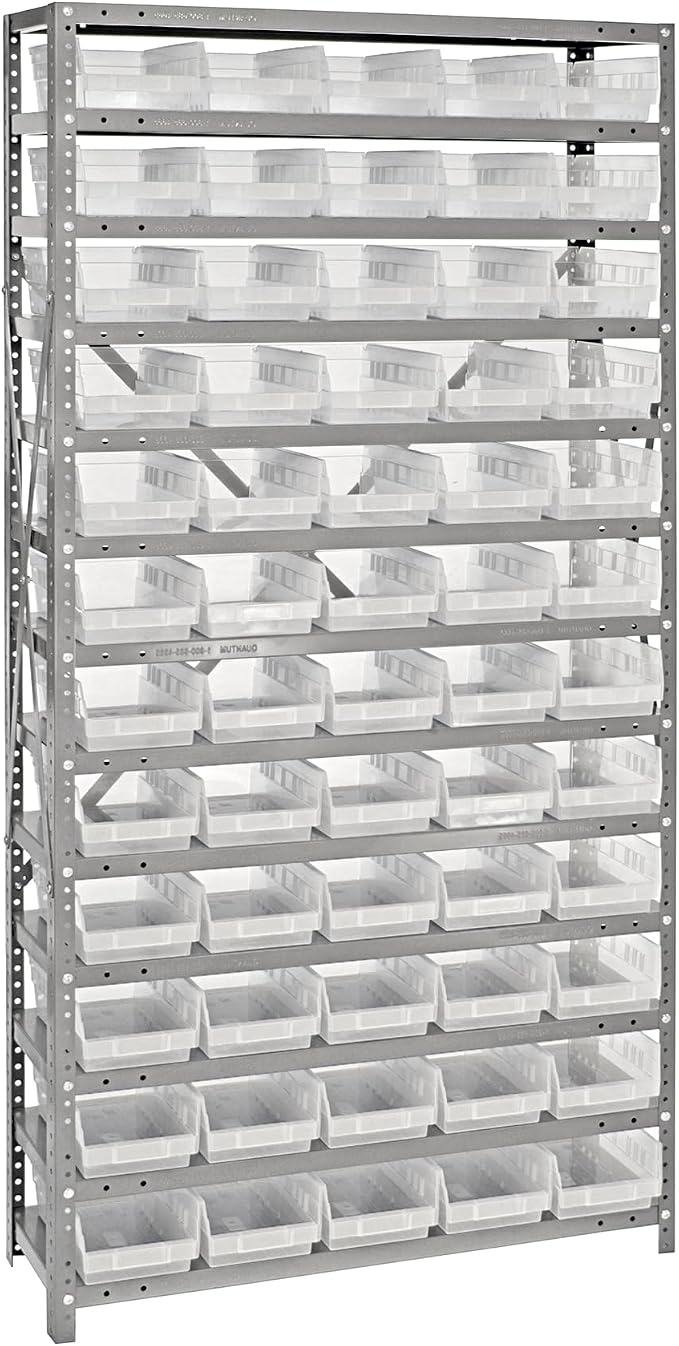 Quantum Storage Systems 1875-104CL Clear-View Sloped Shelving Unit by QuantumStorageSystems